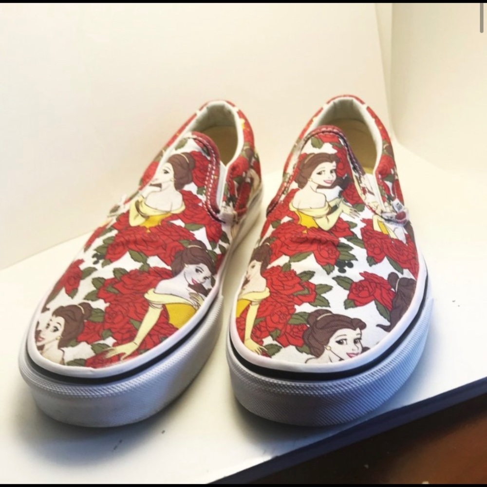 Disney's Beauty and the Beast slip-on vans!